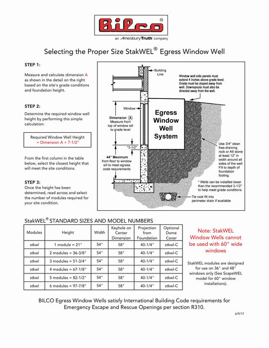 BILCO StakWEL Window Wells - Modular Design